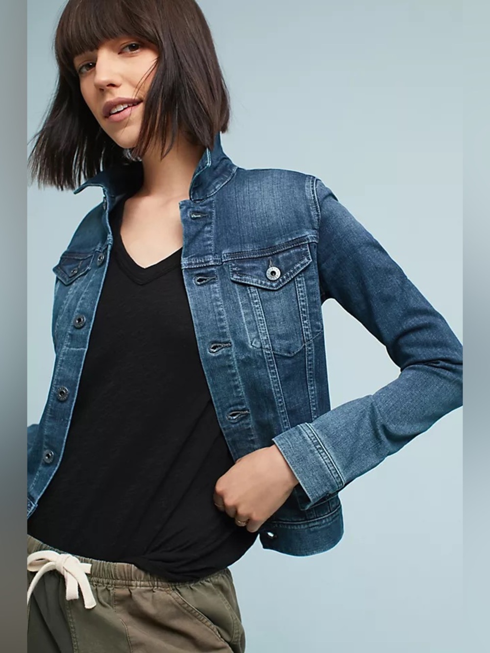 AG Adriano Goldschmied The Robyn Medium Wash Denim Jean Jacket Size Small
